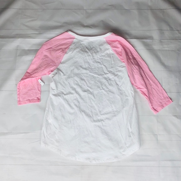 Torrid White & Pink Raglan Tee 00 NWT - Picture 6 of 9
